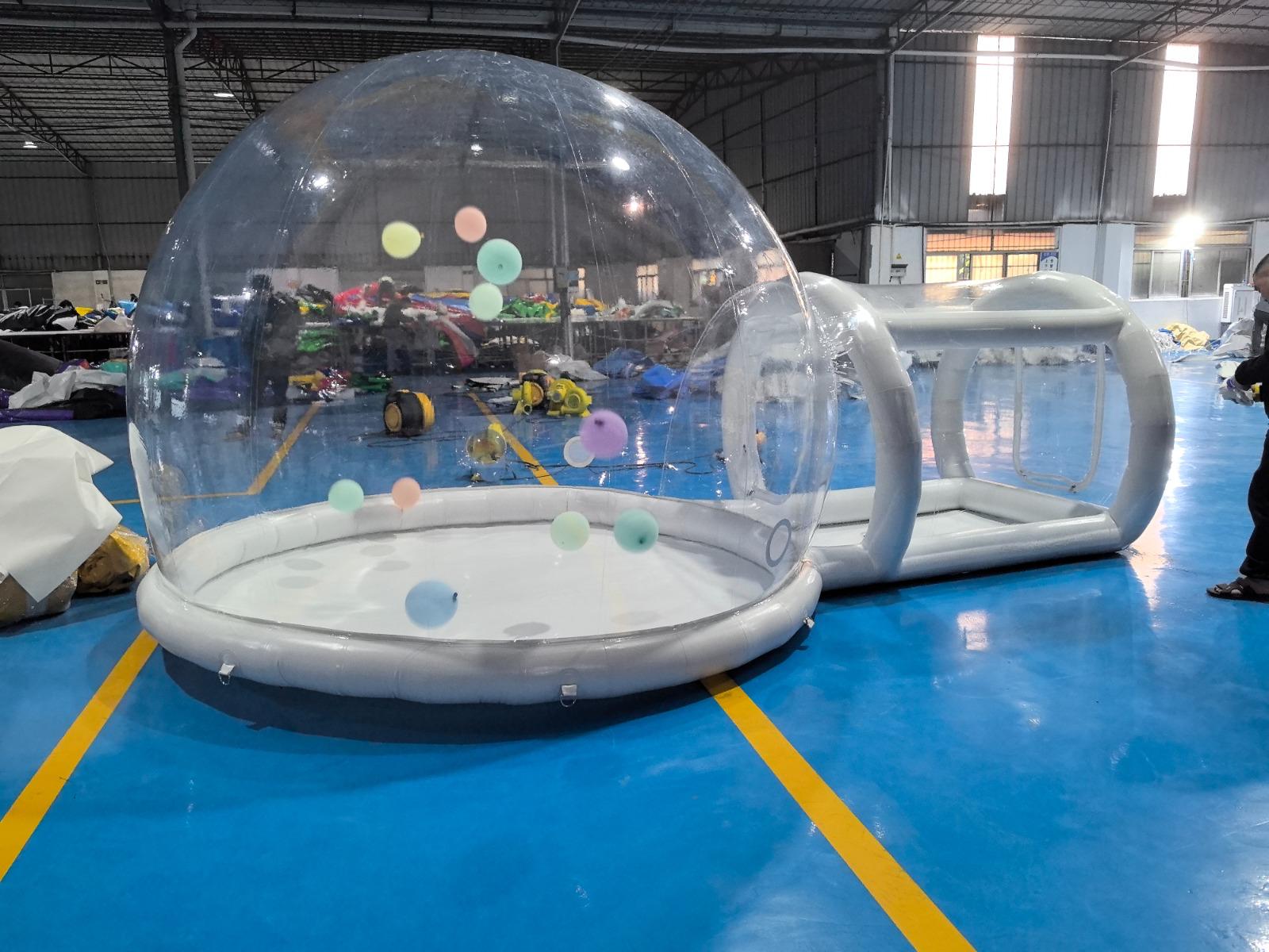 Aura Luxury Rental Dome Balloon House featuring a colorful inflatable dome structure suitable for events and outdoor gatherings.